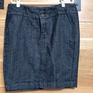 Dark Denim Knee Length Pencil Skirt 1X w/ POCKETS!